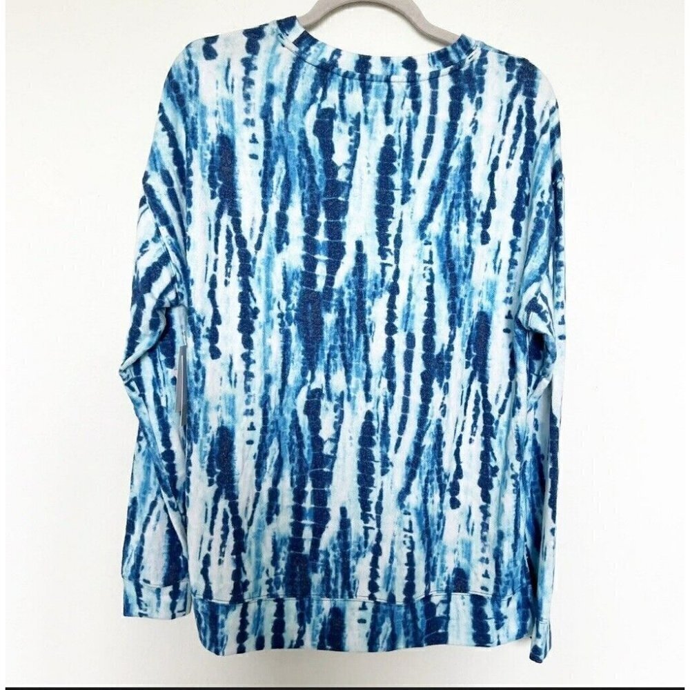NWT NORDSTROM BP. Blue Tie Dye High-Low Tunic Sweatshirt MEDIUM Indigo blue - Picture 8 of 12